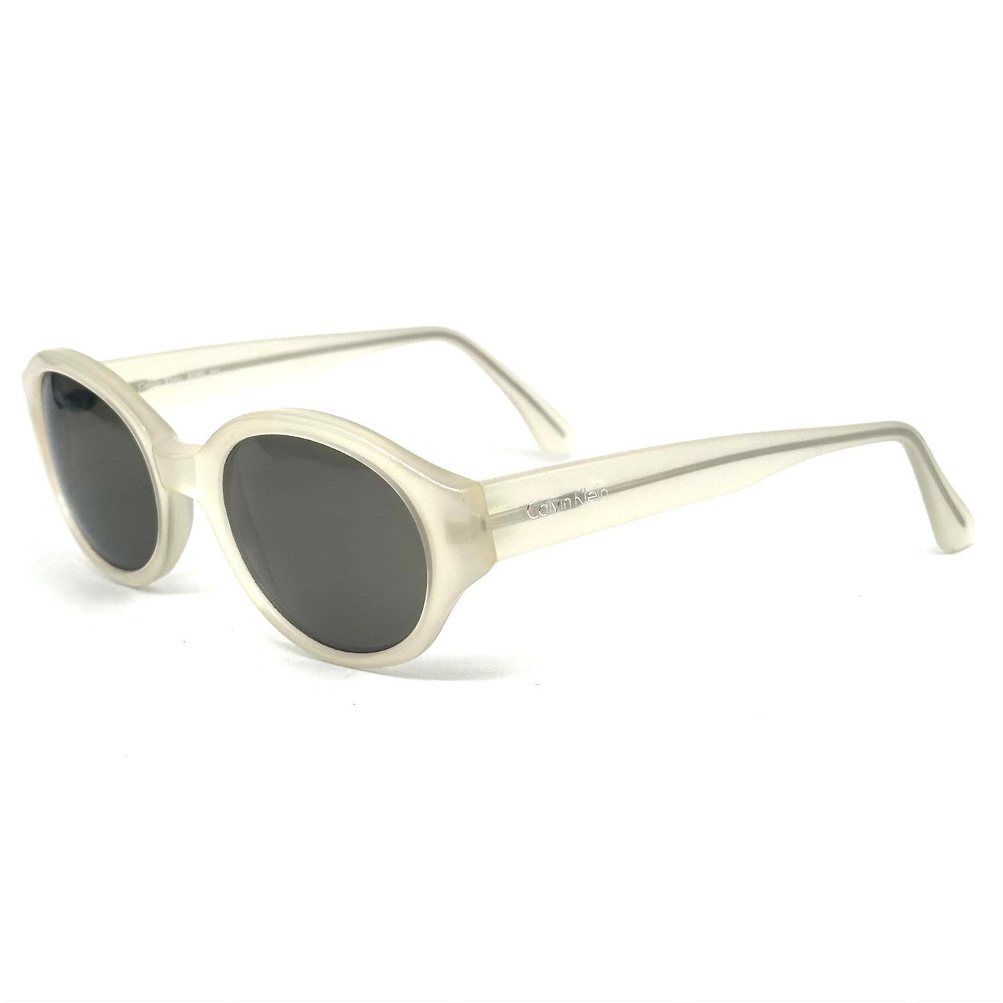 Calvin Klein 619S cool oval clear cello sunglasses made in Italy, 90s NoS