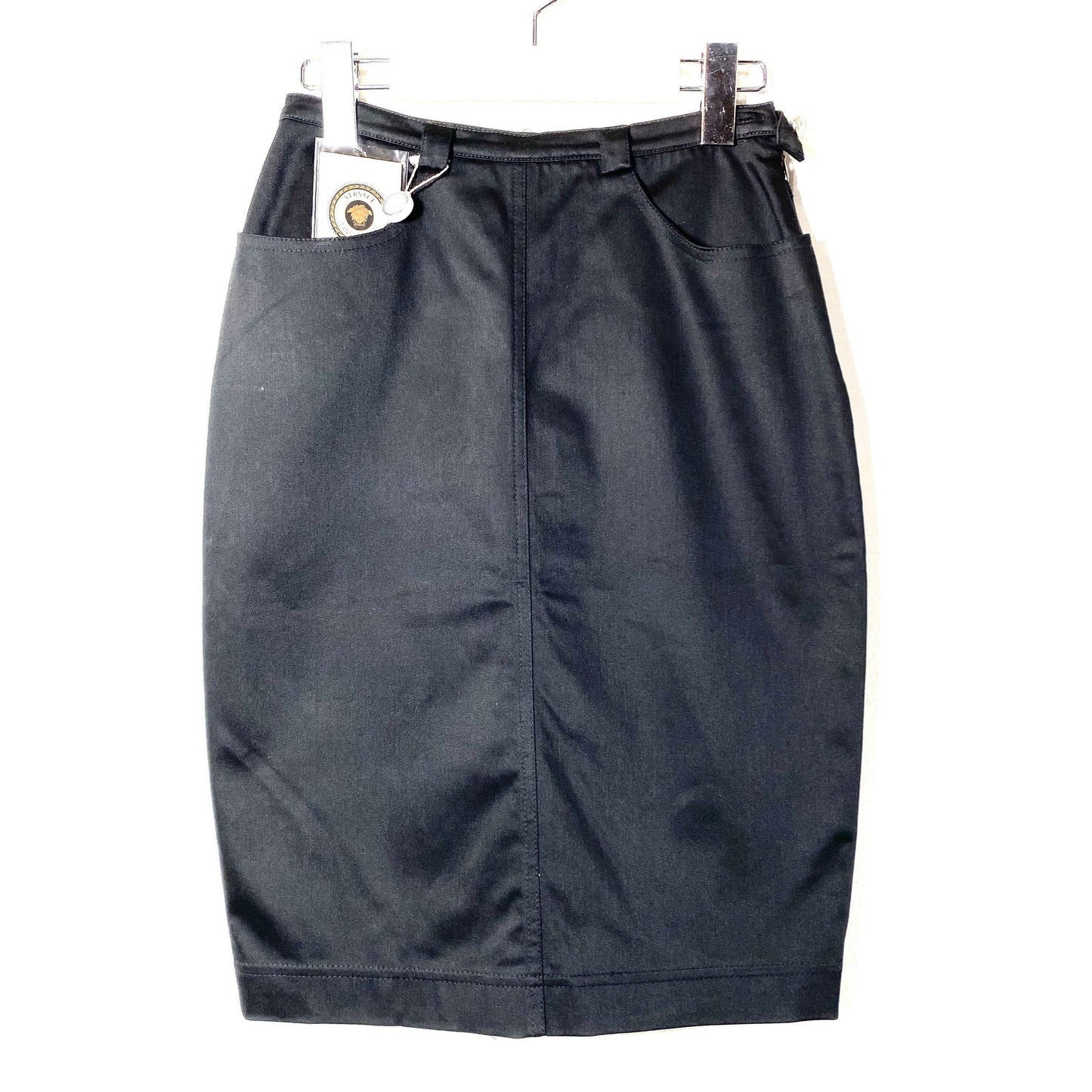 Versace Jeans Couture 90s NWT black cotton/ elasthane skirt, in mint condition sz 26/40