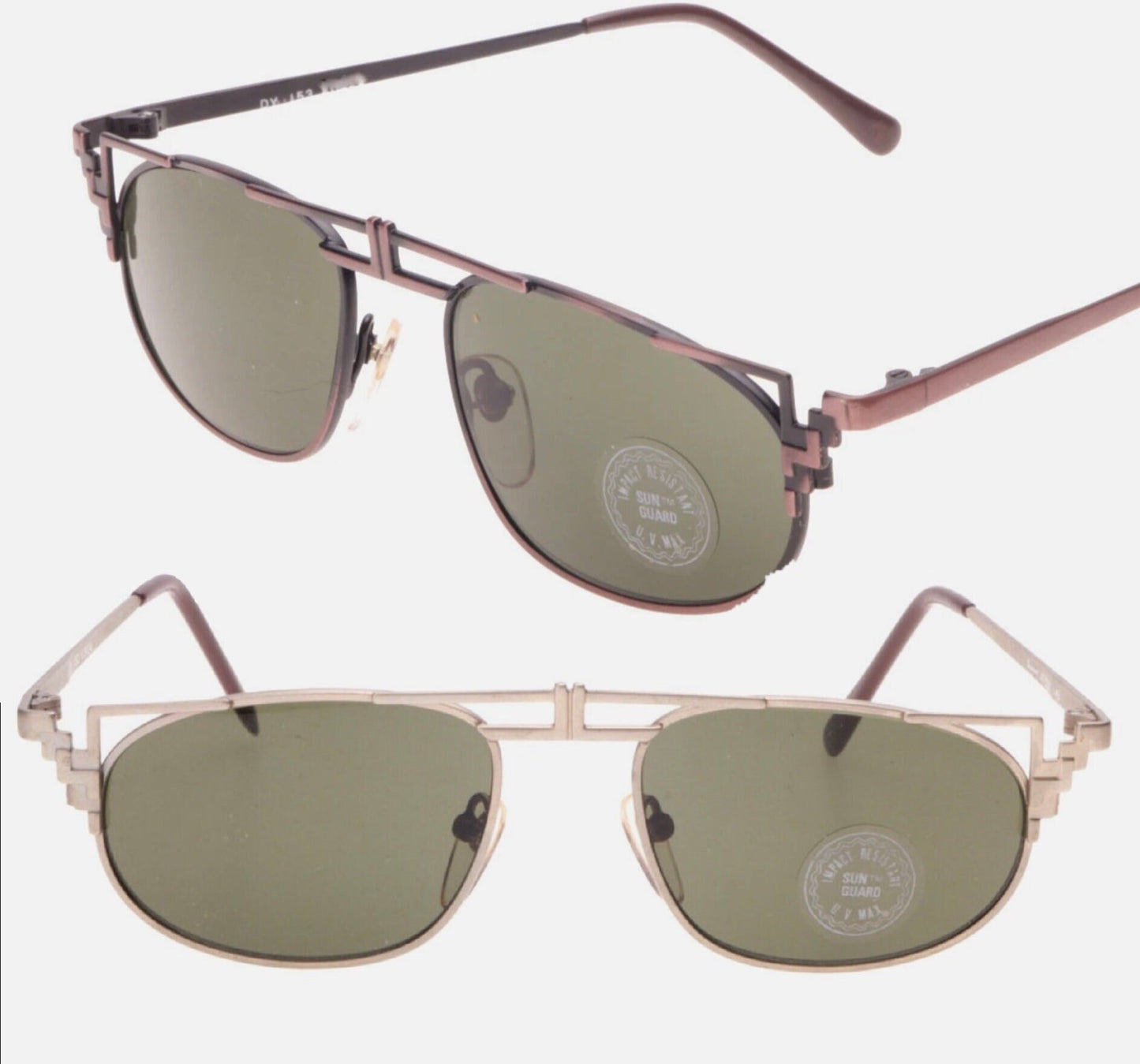 Incognito avant-garde silver metal sunglasses, geometrical Cazal inspired style, 80s NOS