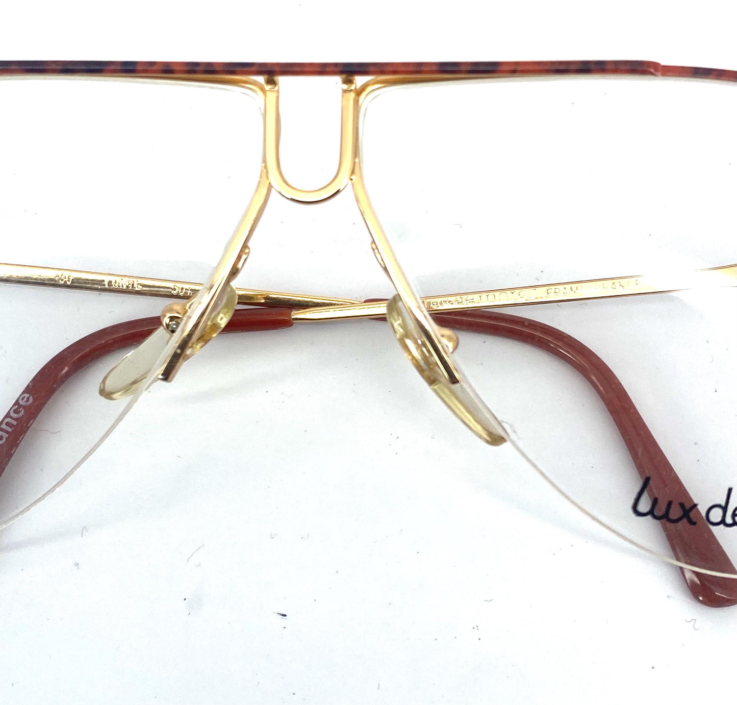 Lux De Morez avant-garde golden metal aviator frames made in France, NOS 80s 2 variants