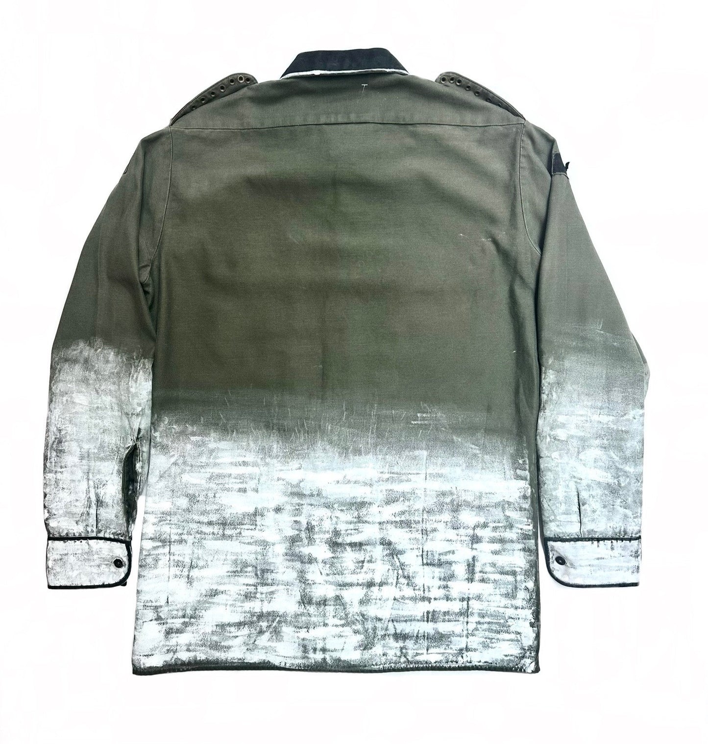 Camicia da campo militare e-Germania vintage anni '70 dipinta su misura