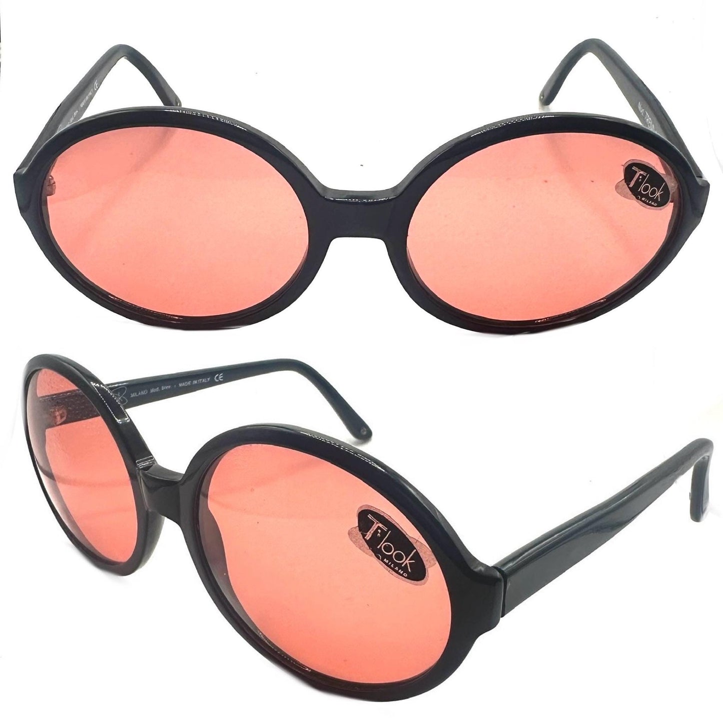 T-Look round oversized sunglasses w tinted lenses, coming in many colorways, NOS 90s Italy
