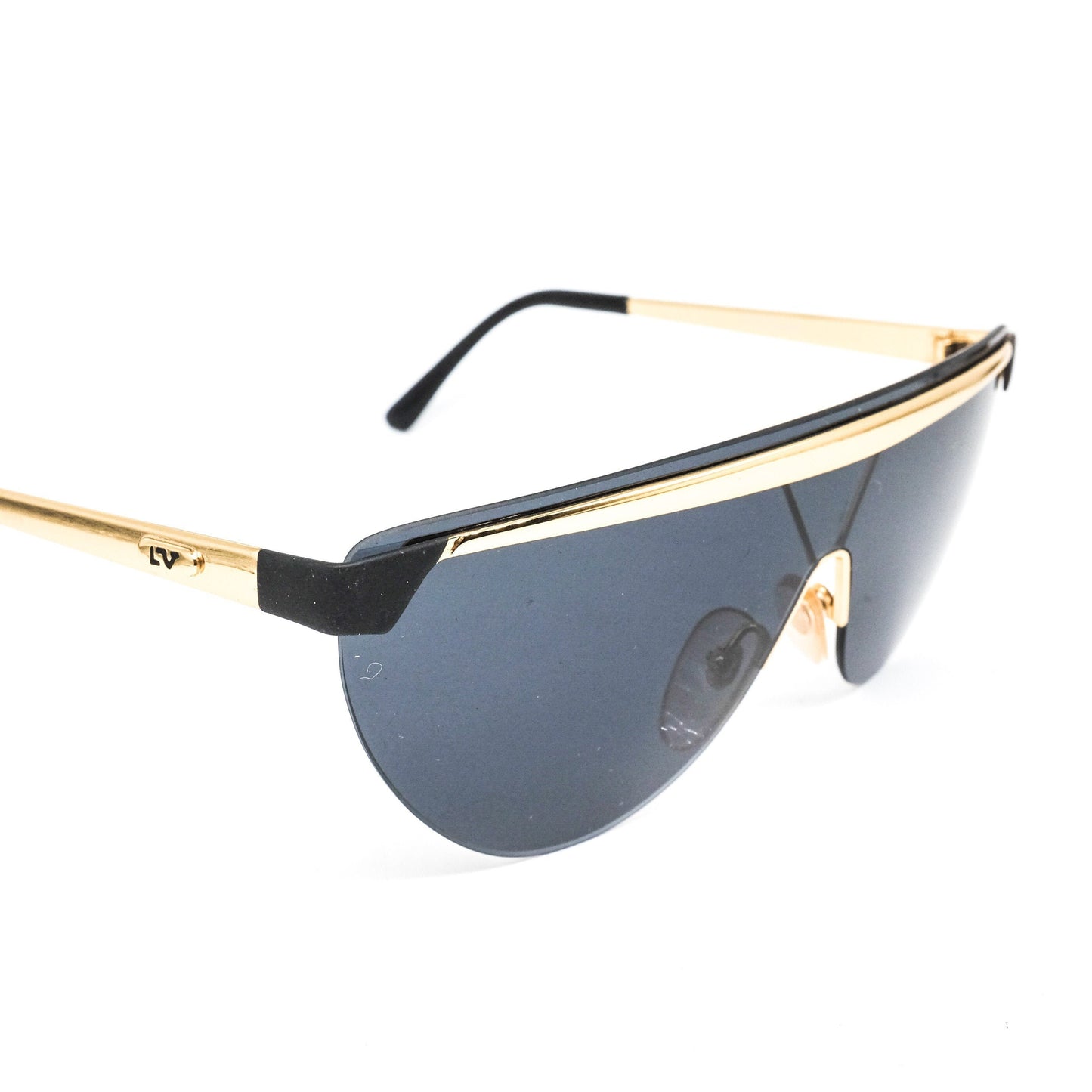 Lino Veneziani golden metal wrap/shield sunglasses, NOS 1990s made in Italy.
