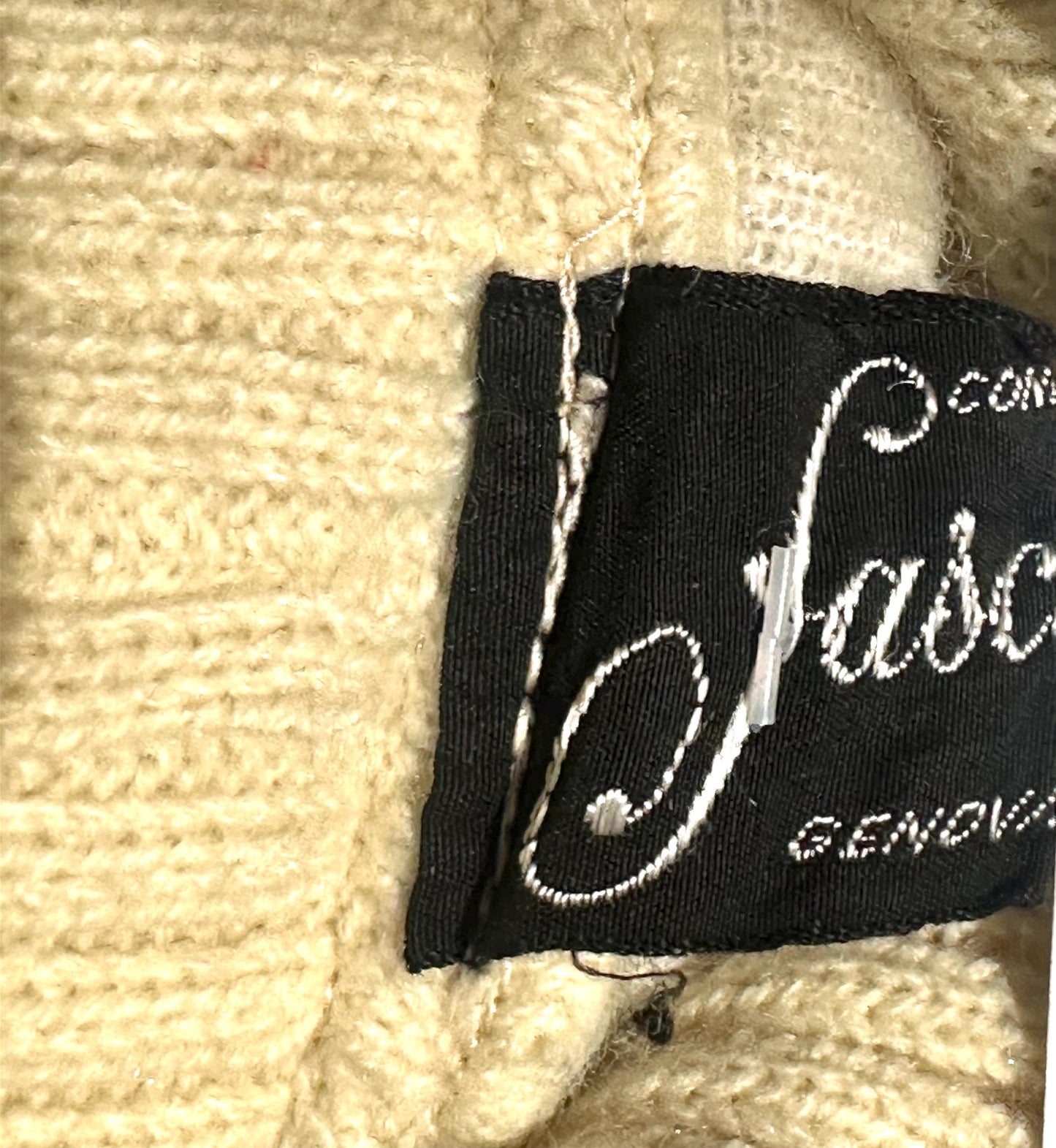 Fascino rare 1970s sherpa- faux shearling jumper w knitted borders, finest quality hand made garment, mint.