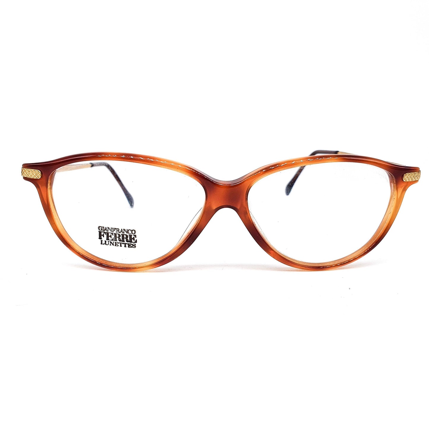 Gianfranco Ferre GFF 72 vintage oval blonde cello eyeglasses, 1980s NOS Italy