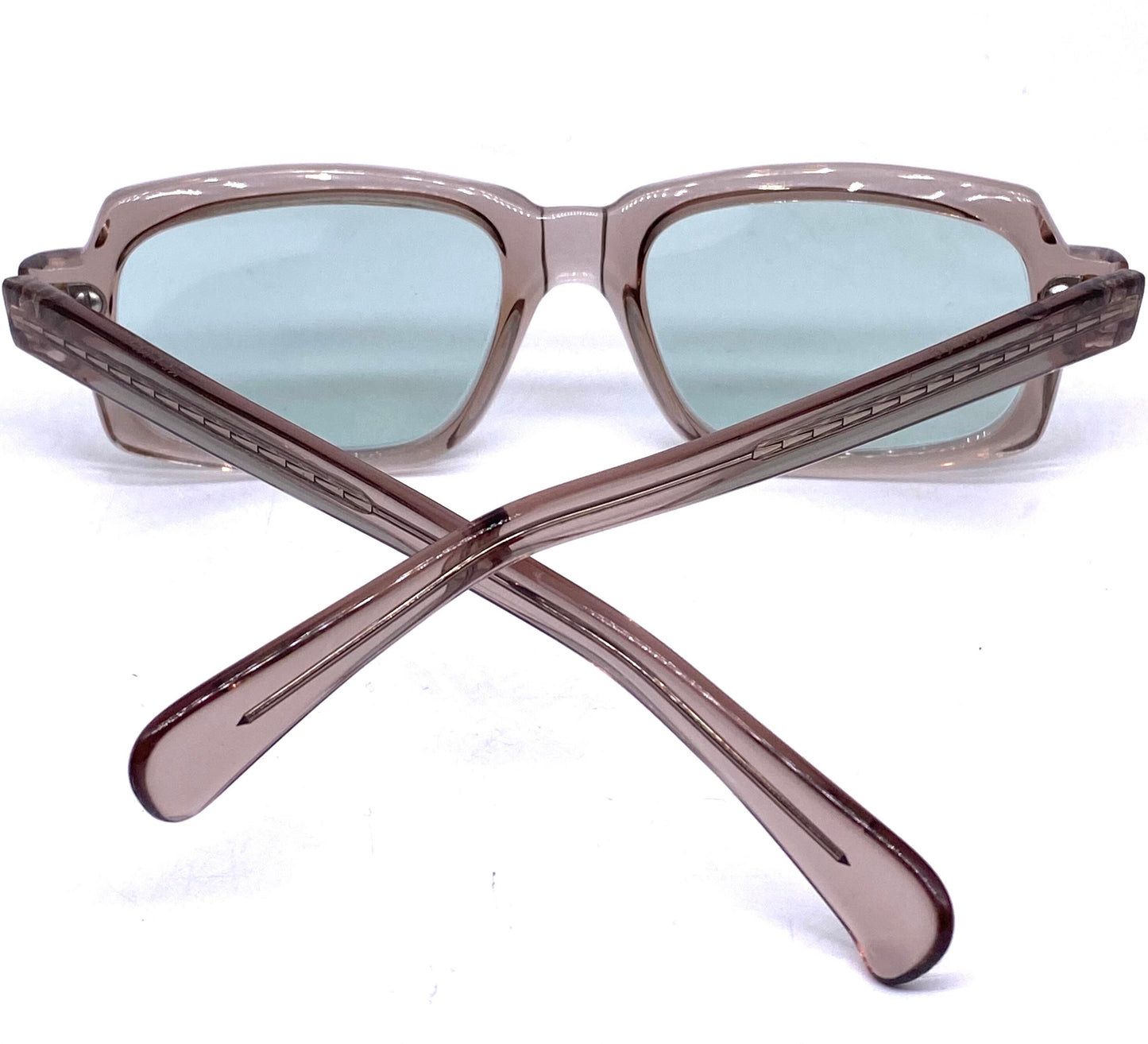 Serge Kirchhofer mod.14 luxury thick squared grey translucent sunglasses 1970s NOS
