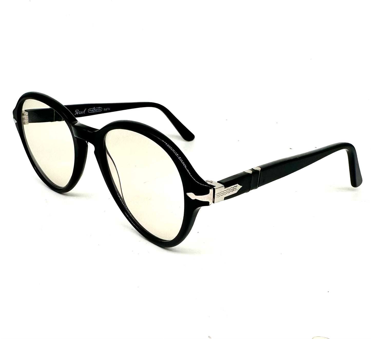 Persol Ratti black round keyhole frames hand made in Italy 1960s