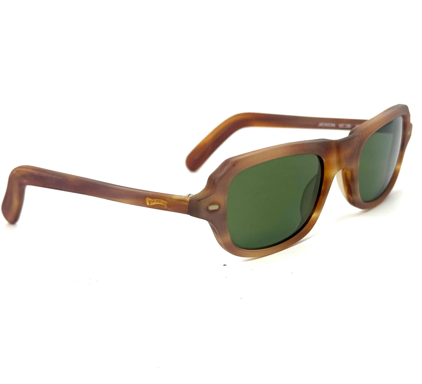 Winchester Jackson tortoise square sunglasses, cool retro 60s style w finest tempered Crystal lenses by Barberini, NoS 90s