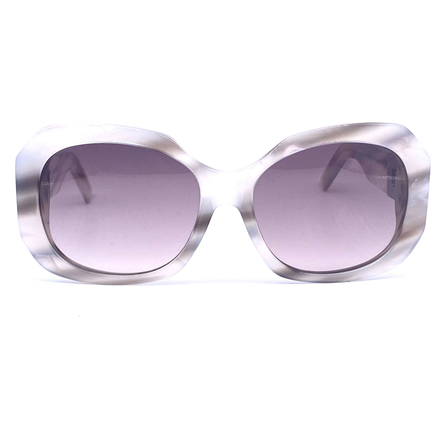 Gianfranco Ferrè square oversized sunglasses, grey marble with beautiful square rhinestone, NOS 90s