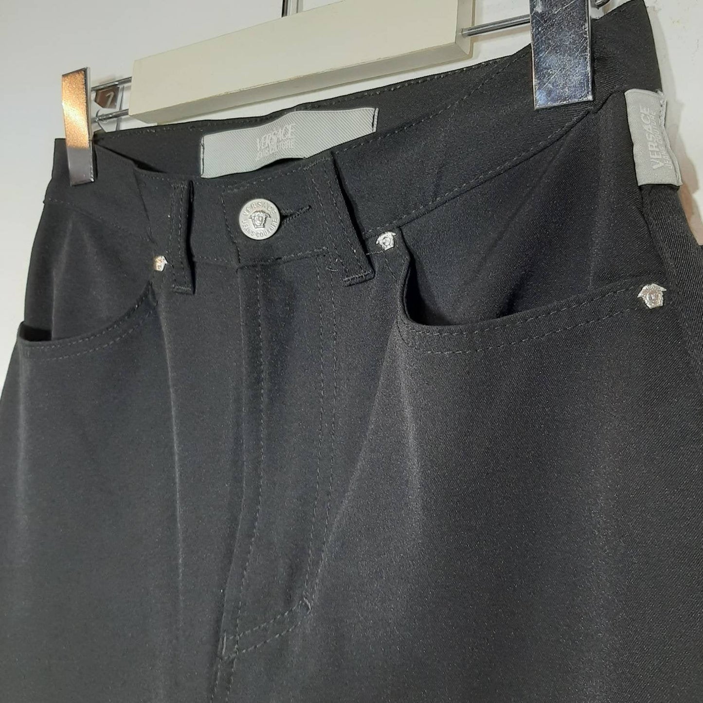 Versace pants NOS black - badge sz 26/40 90s with tags