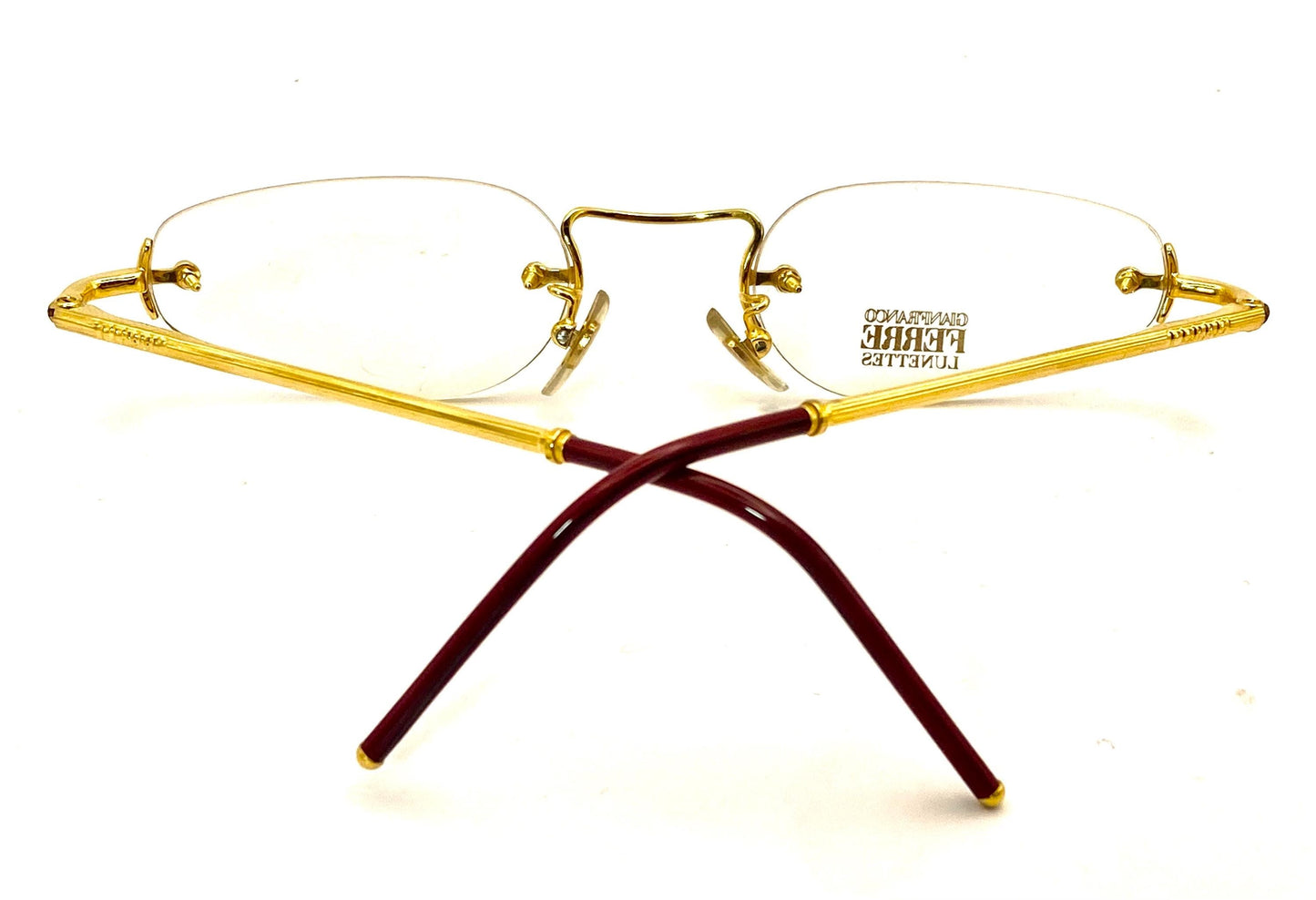 Gianfranco Ferré GFF rimless frames w Swarovski screw heads- pins, stunning and perfect 90s New Old Stock