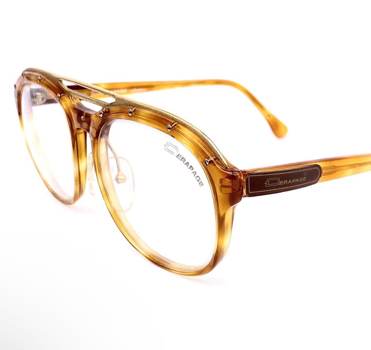 Dérapage luxury aviator glasses hand made in Italy, 2 colorways, NOS 80s