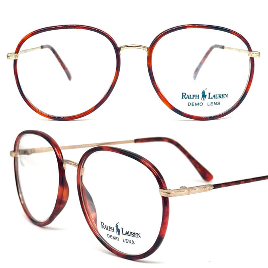 Ralph Lauren 524 classy pantos glasses frames in tortoise and gold, 80s NOS made in Italy