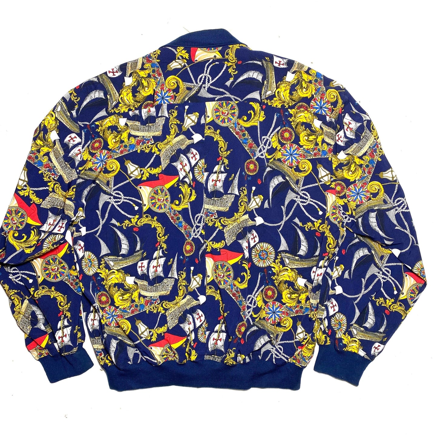 Calan baroque nautical allover Harrington style jacket made in Italy, NOS 90s with tags