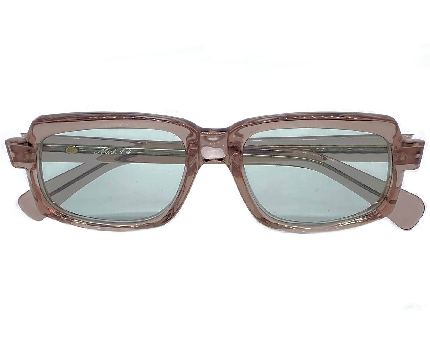 Serge Kirchhofer mod.14 luxury thick squared grey translucent sunglasses 1970s NOS