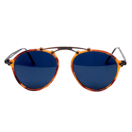 Incognito 9080 steampunk style aviator sunglasses in tortoise-brass NOS 80s
