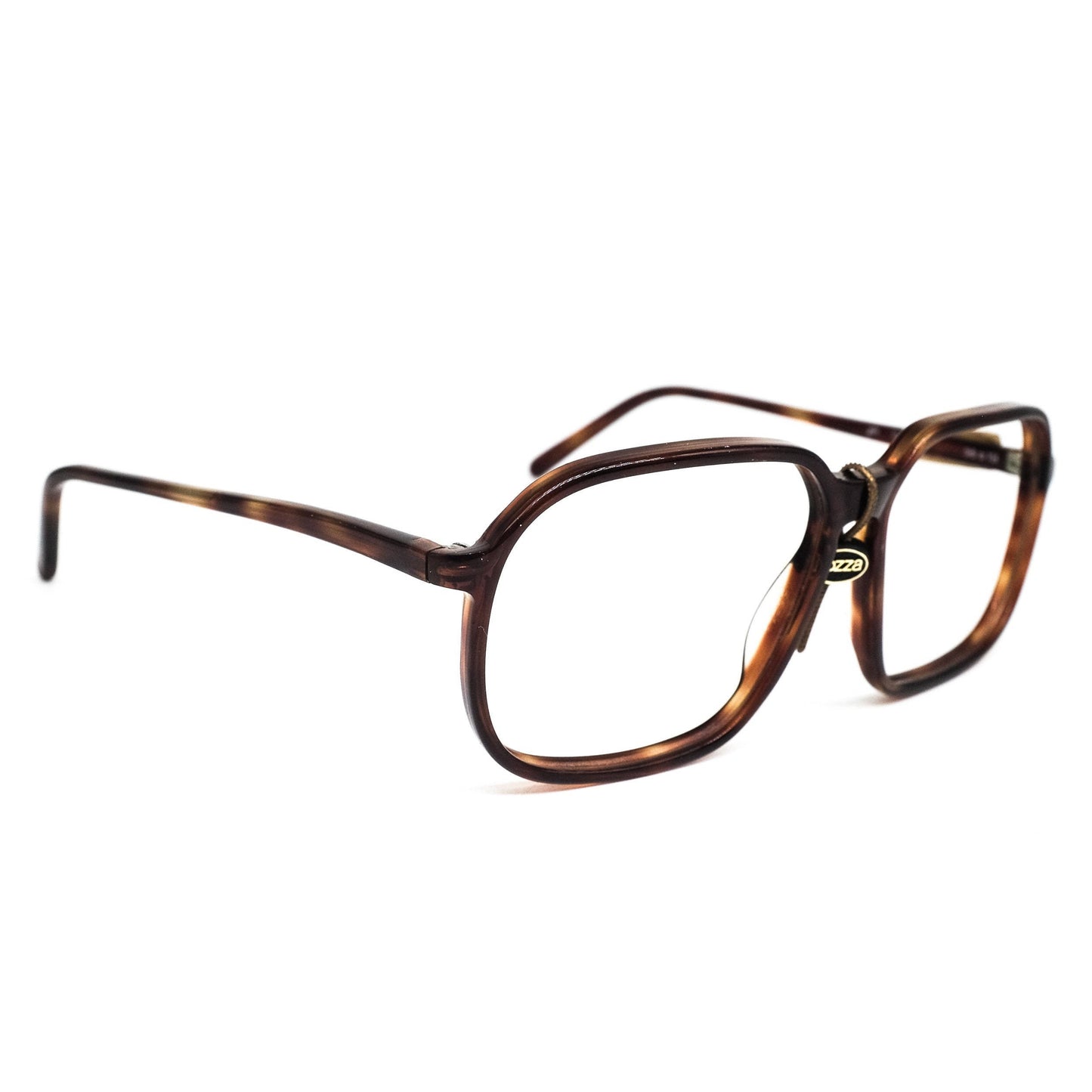 Lozza Zilo large square eyeglasses in brown tortoise acetate  1970’s  NOS Italy