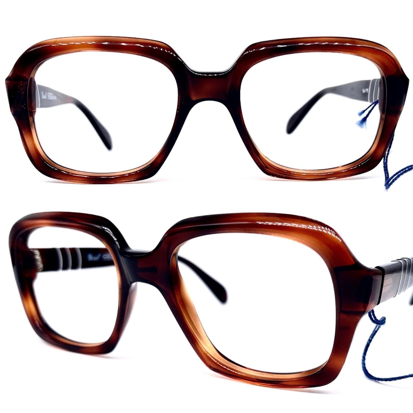 Persol Ratti NOS 1960s square thick tortoise eyeglasses frames hand Made in Italy