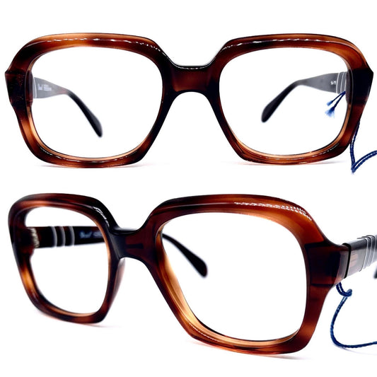 Persol Ratti NOS 1960s square thick tortoise eyeglasses frames hand Made in Italy