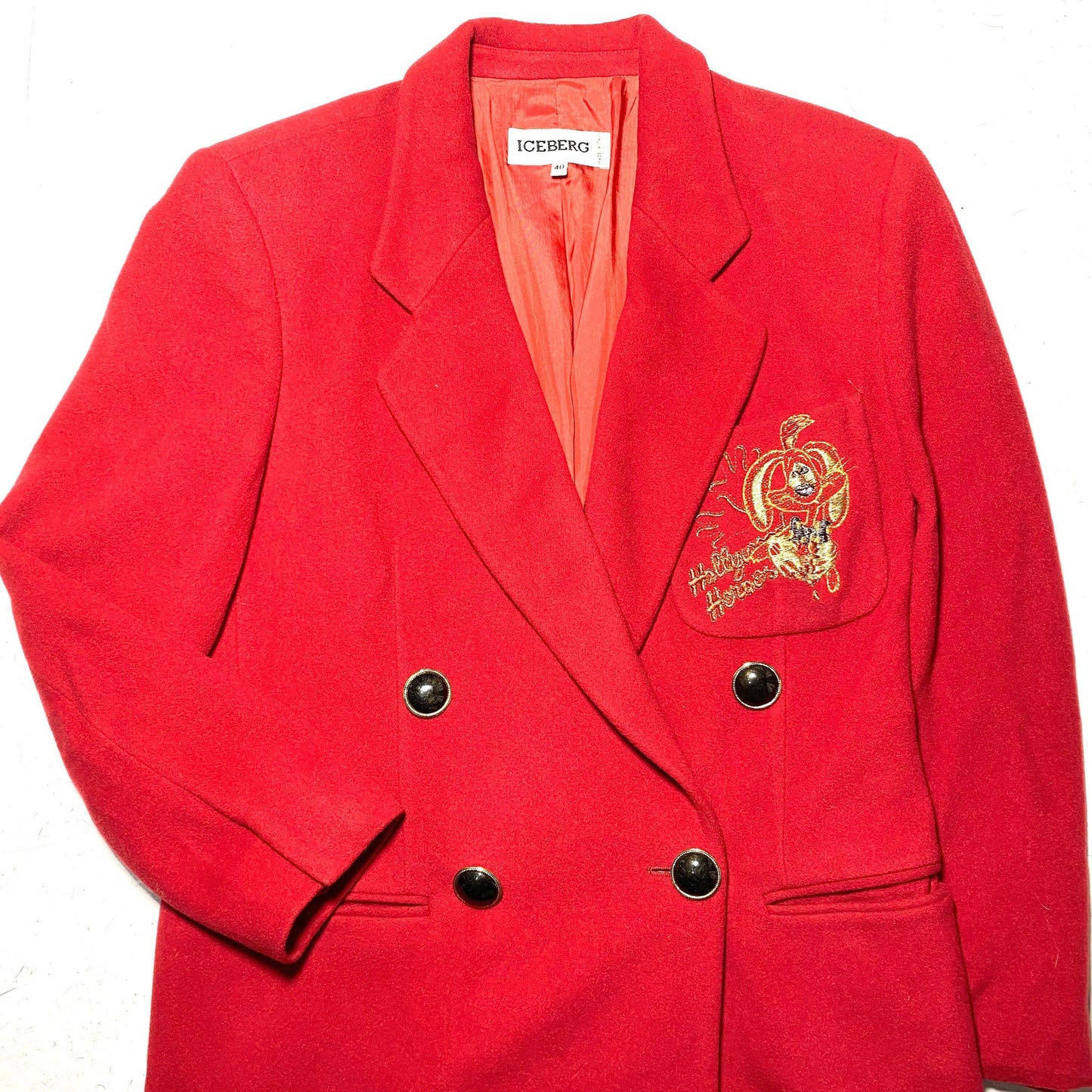 Iceberg collectible black Roger Rabbit Hollywood Stars cashmere blazer, sz 40, mint condition