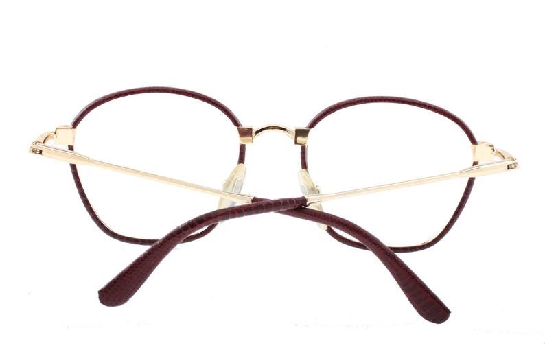 Mario Valentino leather coated gold plated rounded square frames hand made in Italy, NOS 80s mint