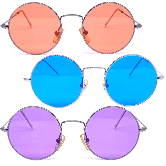 Planet 2000 Ozzy style round steel sunglasses in a variety of colors, size small