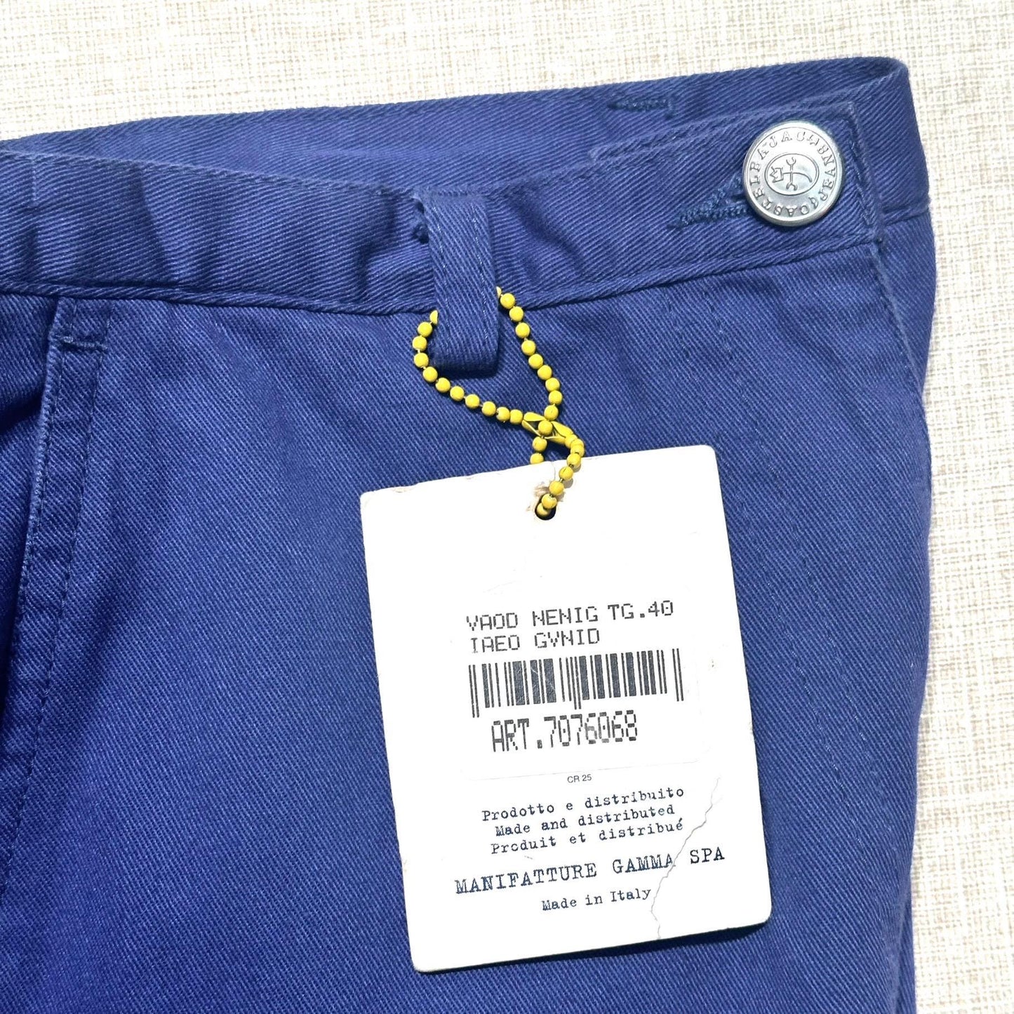Castelbajac Jeans blu cotton pants with pockets and embroidery icons NWT 80s