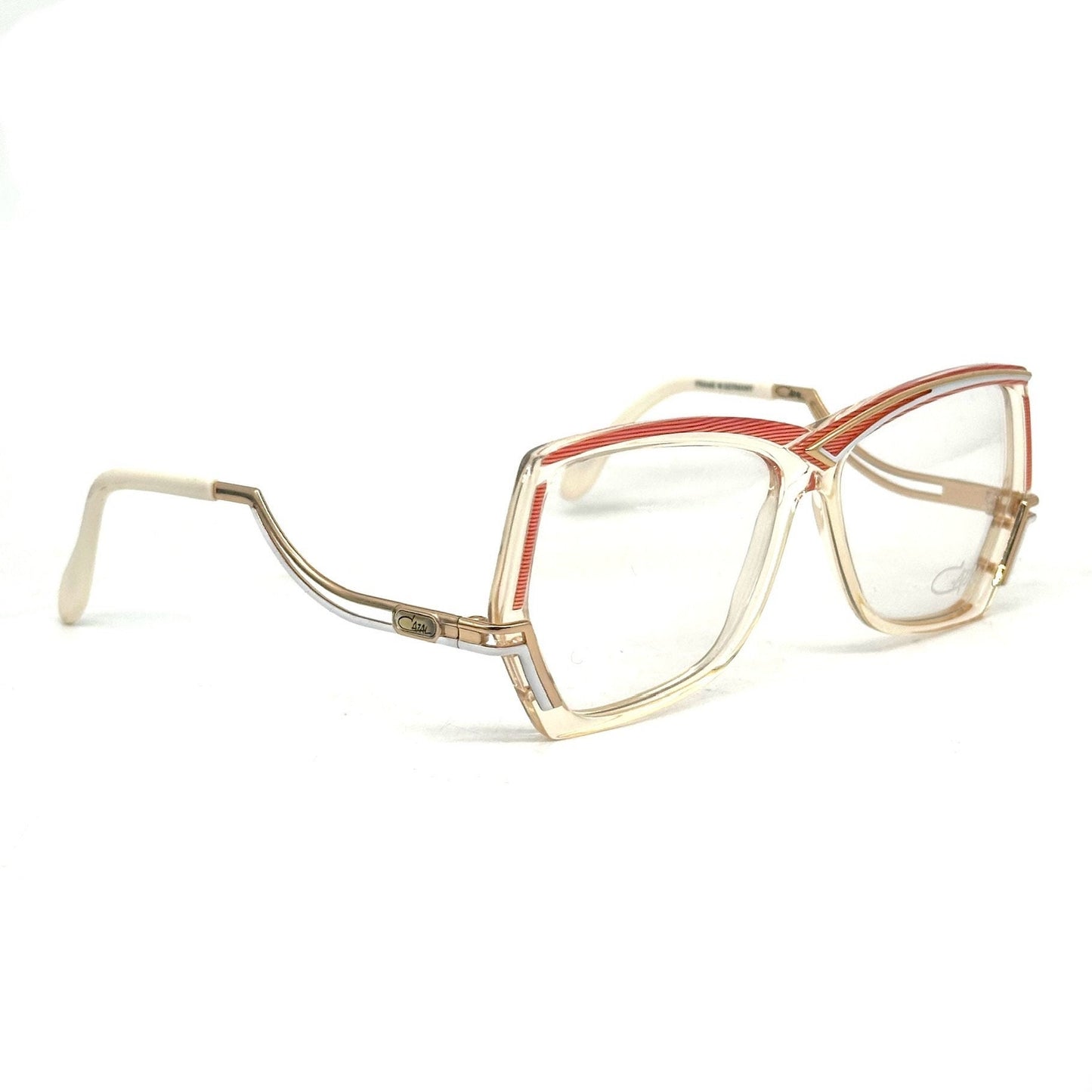 Cazal 178 collectors’ square oversized eyeglasses w asymmetrical details, NOS 80s W. Germany