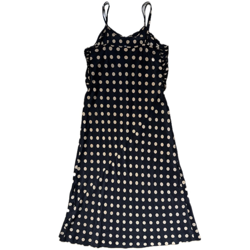 Comme Des Garçons black silk polka dot long dress, classy minimalist design, sz M, Mint