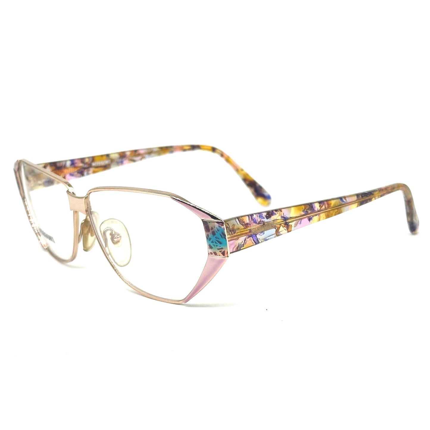 Missoni M341 colorful ladies square / cateye frames hand made in Italy by Safilo, 1980s NOS