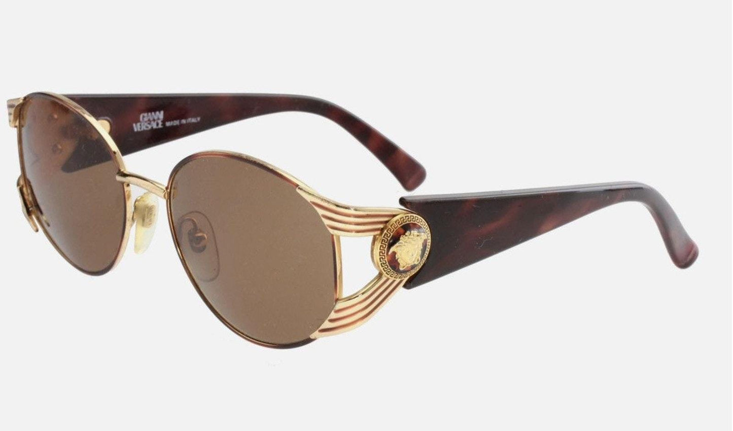 Gianni Versace S64 90s biggie medusa tort gold Sunglasses oversized great condition