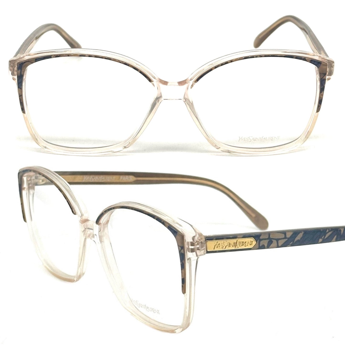 YSL Saint Laurent 868 ladies cateye eyeglasses frame France 80s