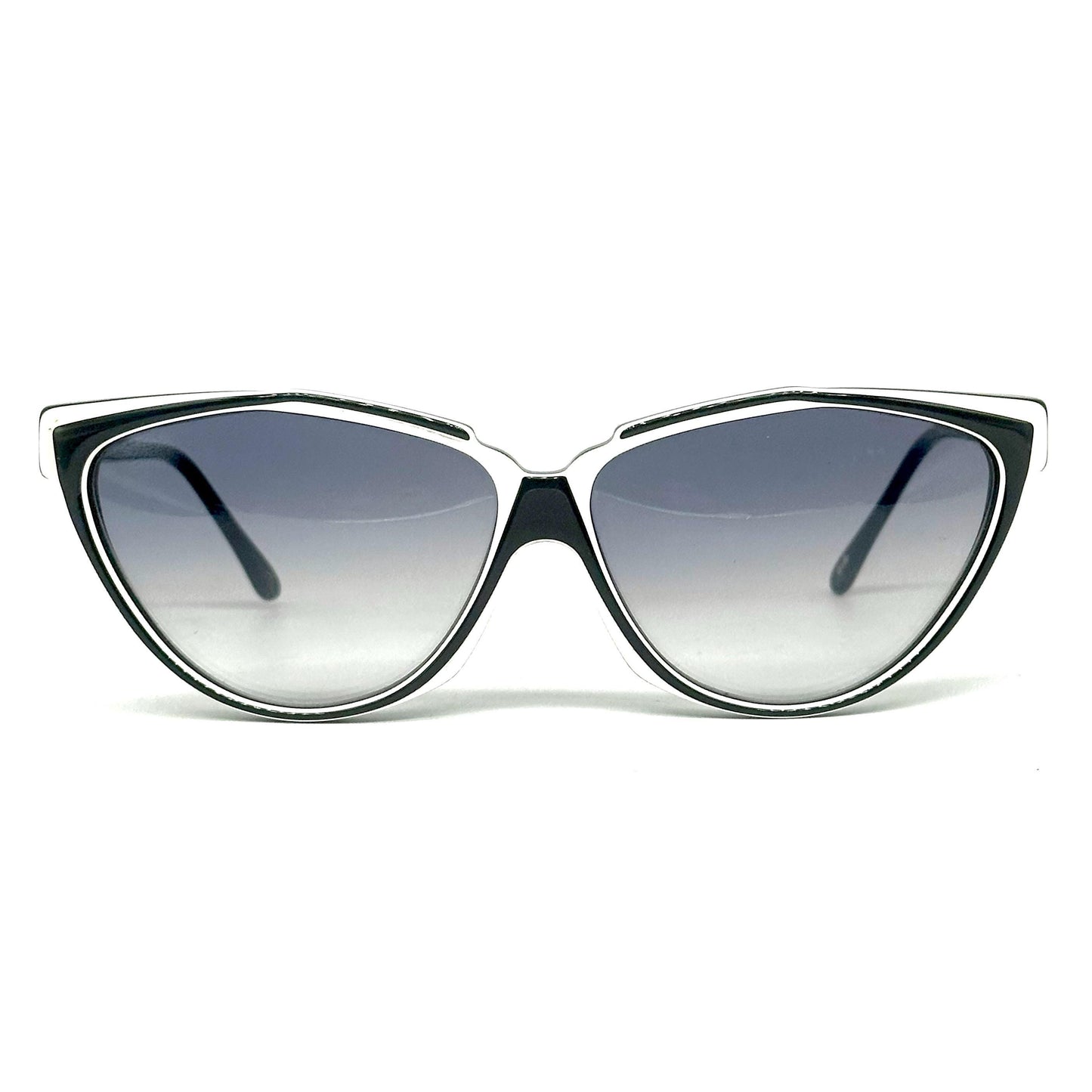 Jean-Louis Scherrer Paris frame 878 black and white futuristic design shape sunglasses. 90s NOS France