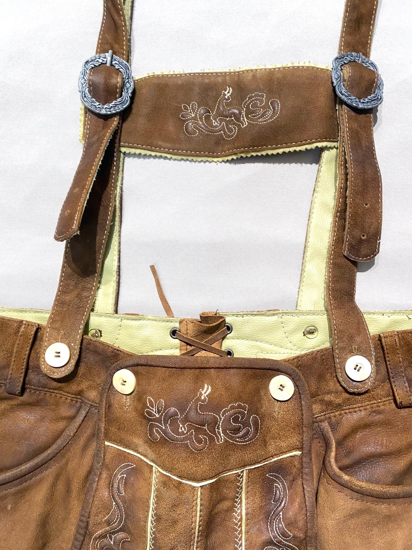 German tradition leather shorts w suspenders, trachten Garments 3 variants