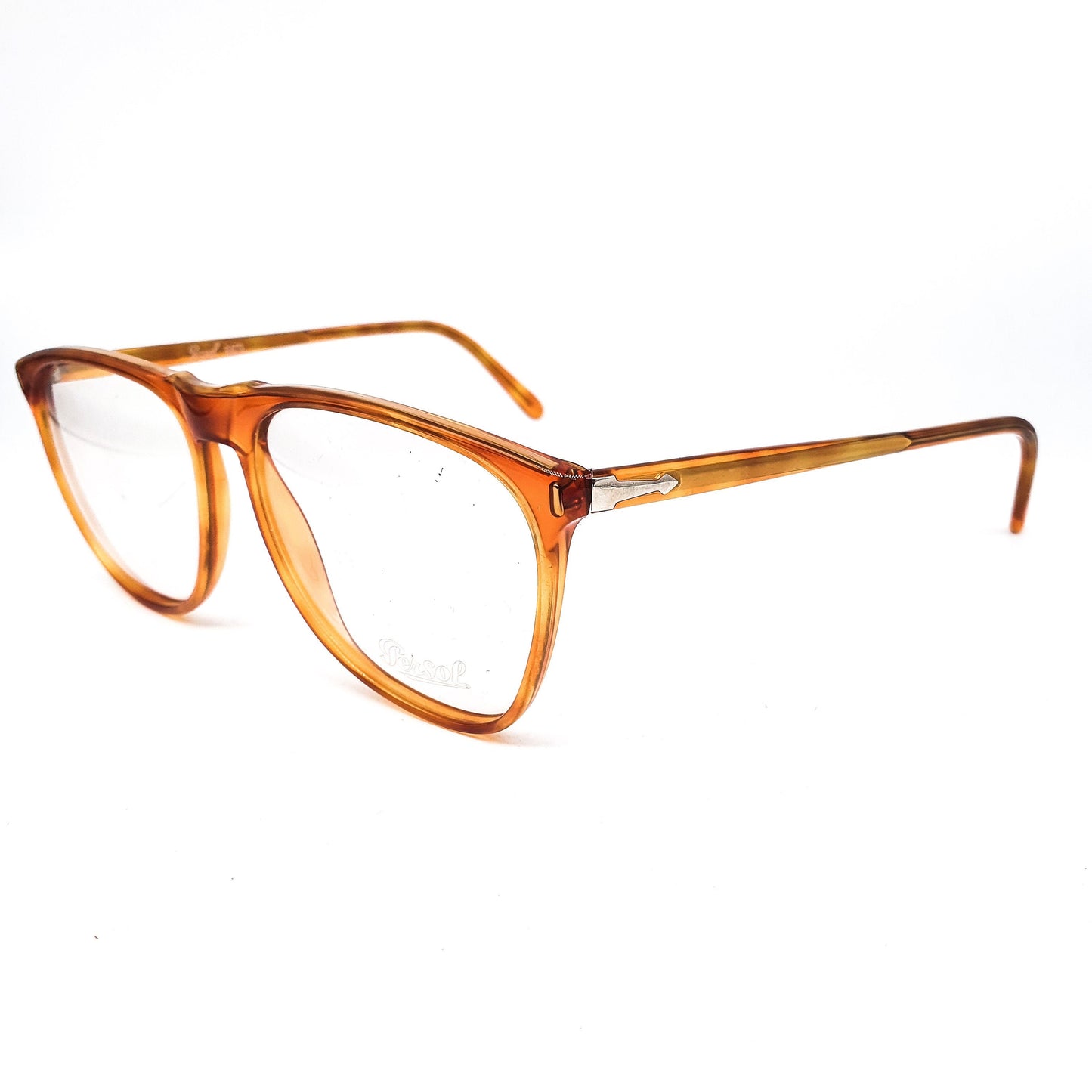 Persol Ratti classic Demi blonde cello drop shape eyeglasses frames, 1970s NOS Italy