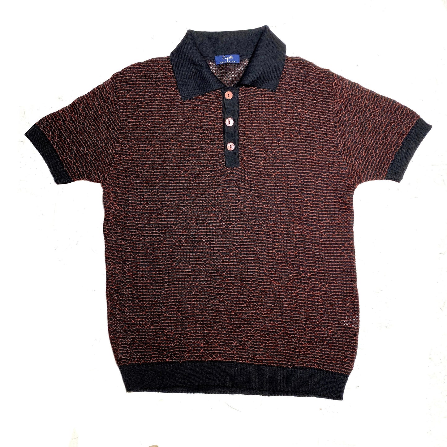 Capelli luxury cotton knit polo shirt, 1980s Italy mint