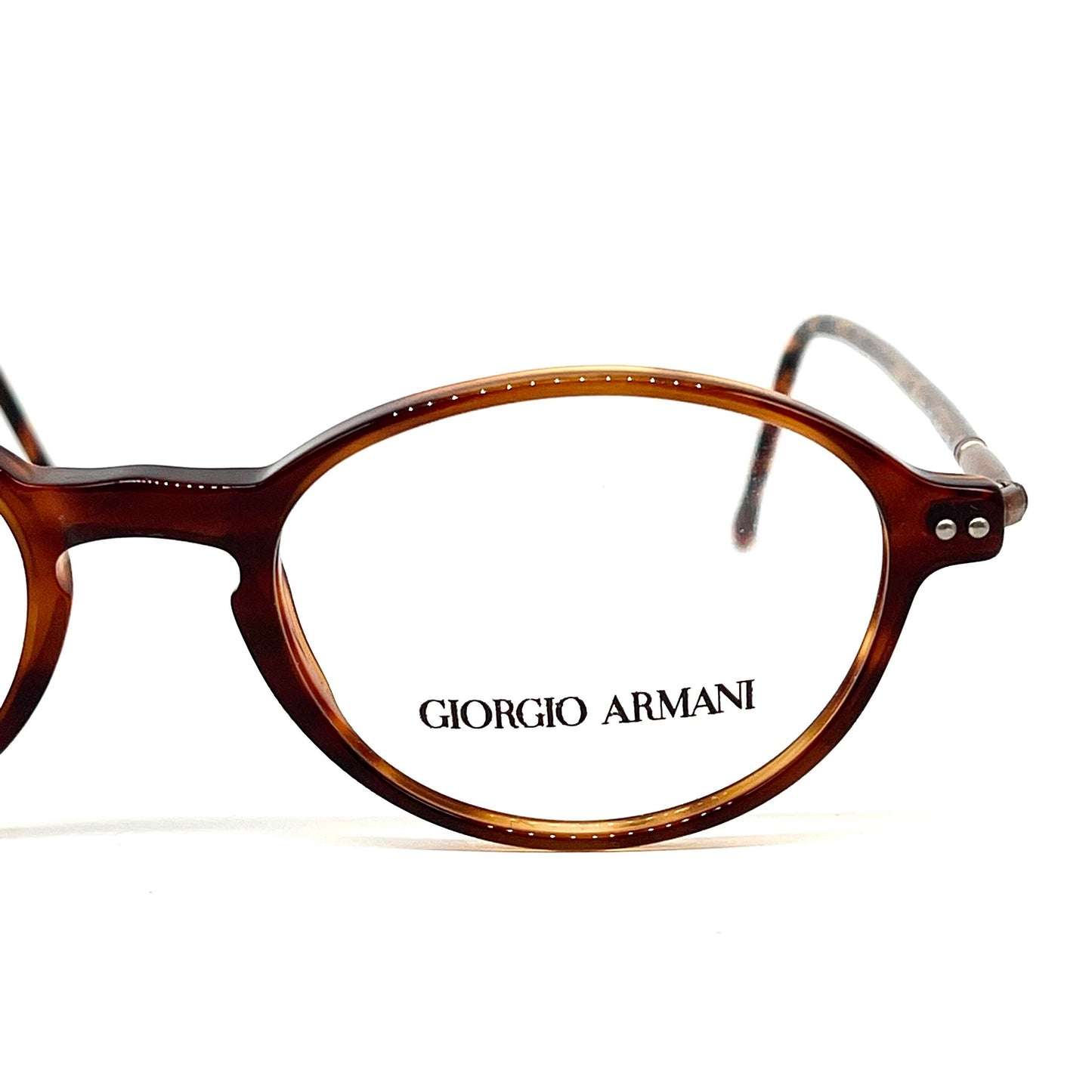 Giorgio Armani 357 oval tortoise keyhole bridge eyeglasses , NOS 90s Italy
