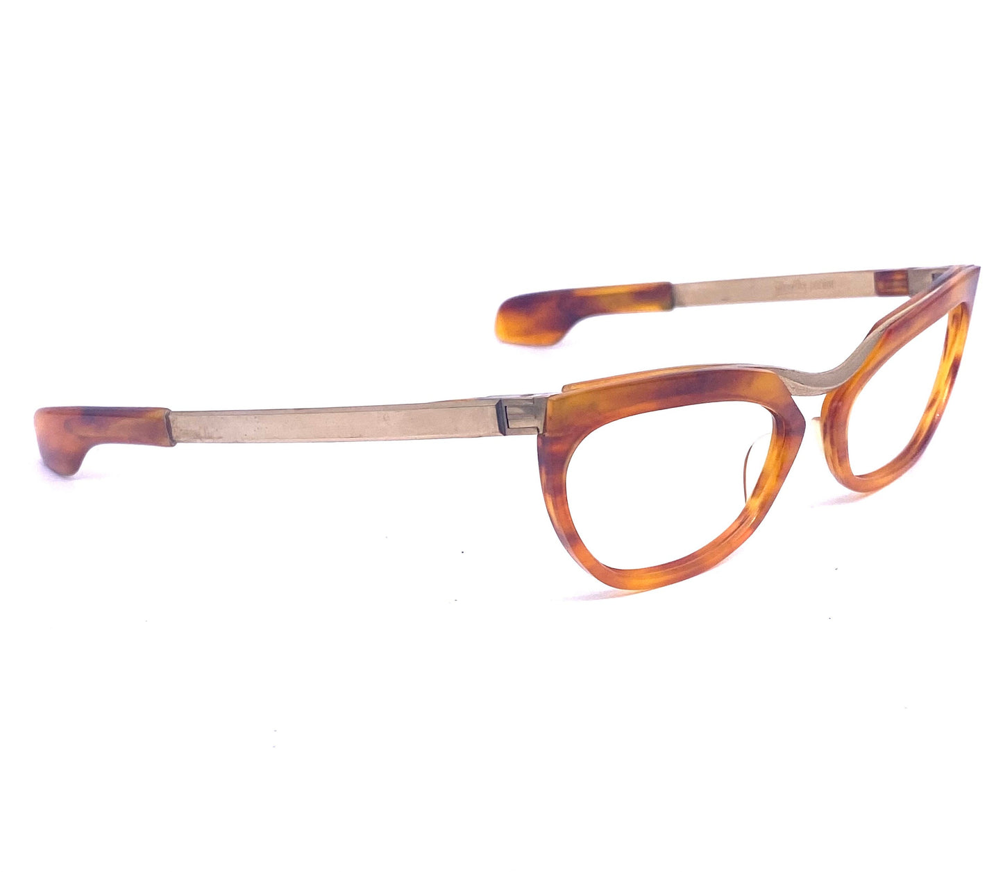 Classy black pin up/ diva cateye eyeglasses frames adorned w/ rhinestones, 50s NOS
