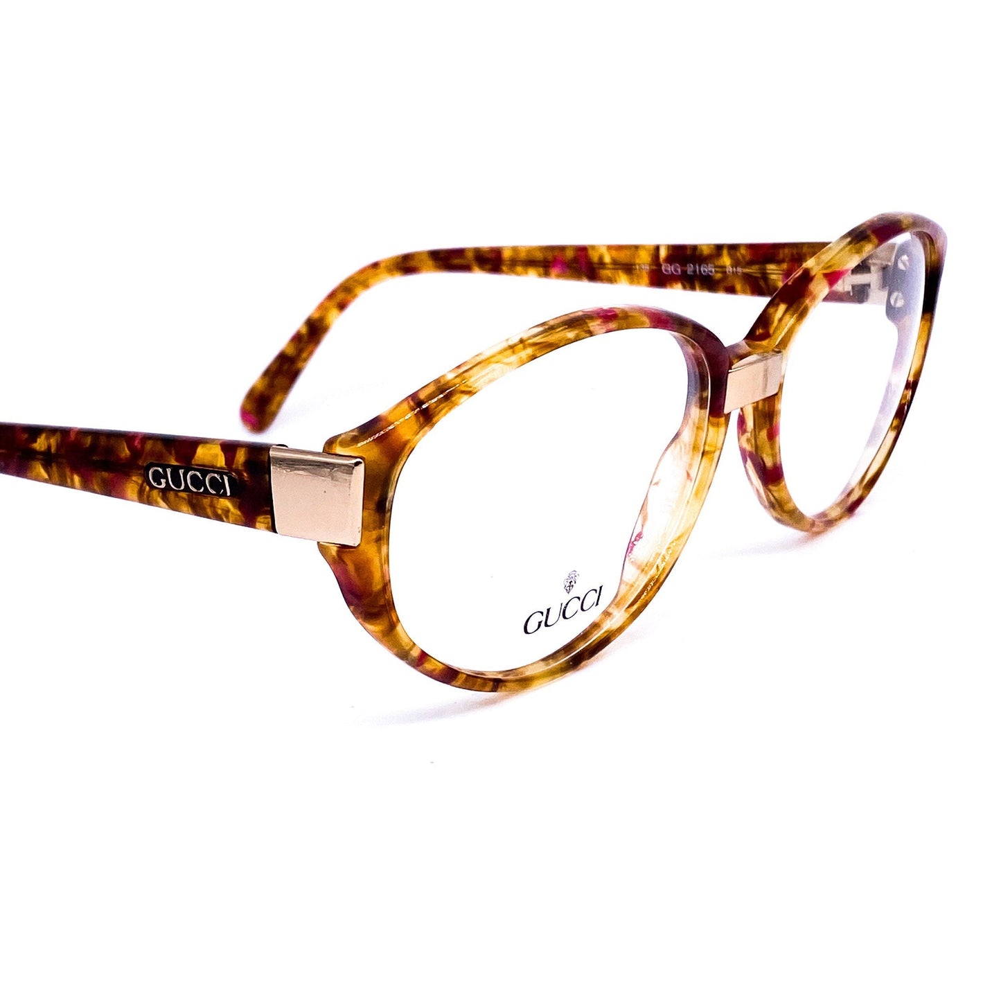 Gucci GG 2165 Oval Brown Tortoise glasses Frames made in Italy, 1980s NOs