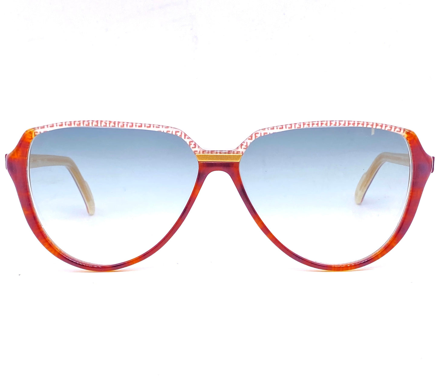 Fendi FV48 monogram drop shaped cello sunglasses made in Italy, 80s NOS
