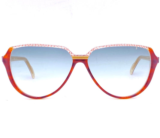 Fendi FV48 monogram drop shaped cello sunglasses made in Italy, 80s NOS