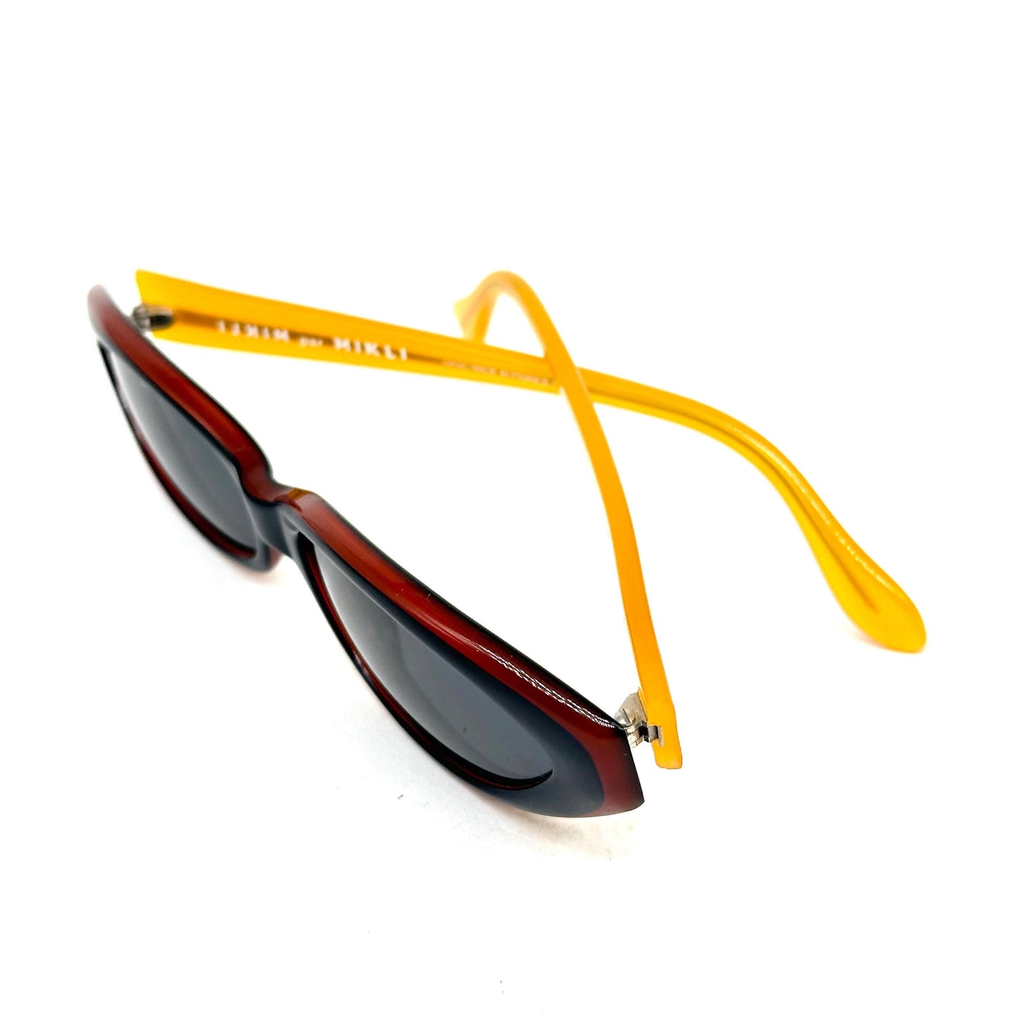 Alain Mikli 7157 black and orange acetate sunglasses, 90s NOS handmade in France