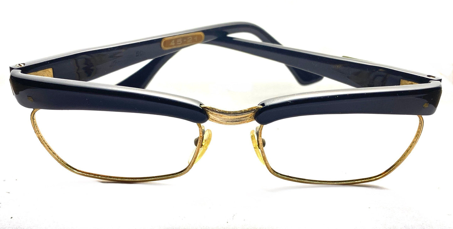 Sferoflex Leonardo 619 1950s NOS gold filled cateye eyeglasses hand made Italy, mint