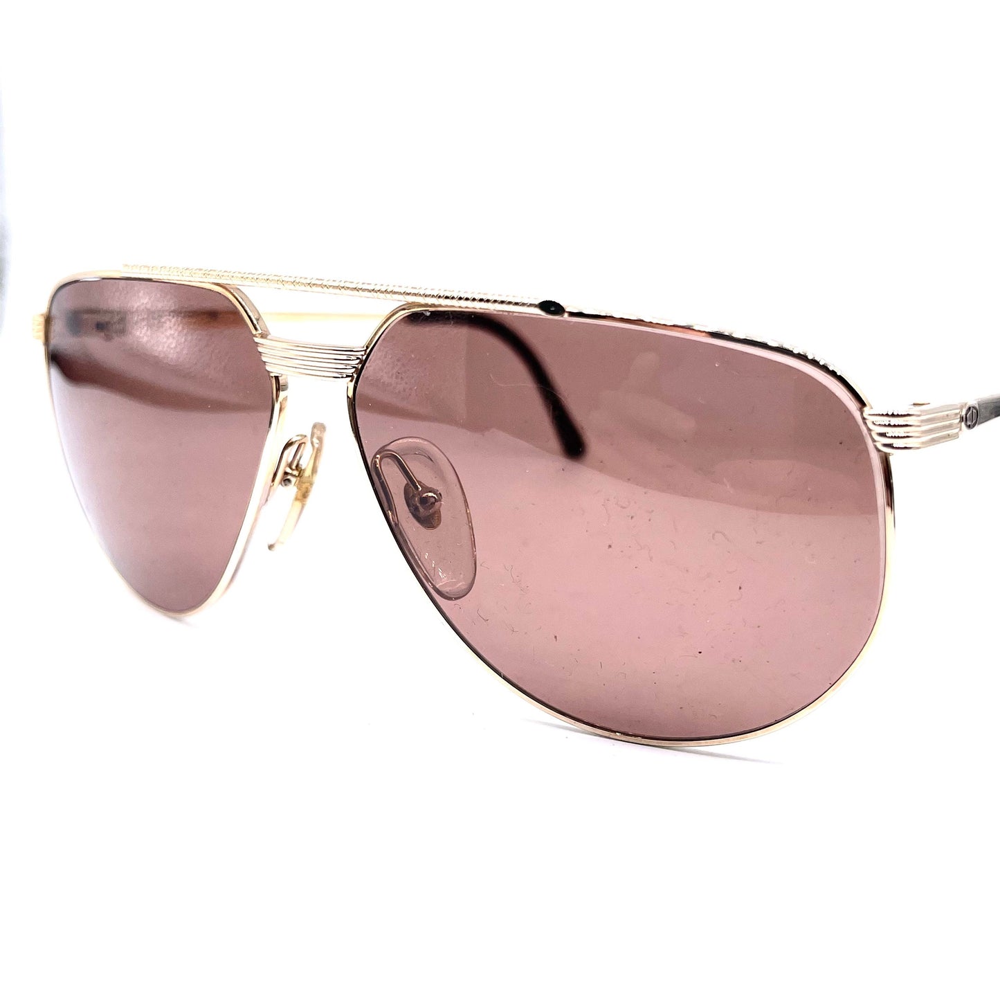 Christian Dior 2752 gold plated aviator sunglasses with rope bridge and frontline NOS 90s