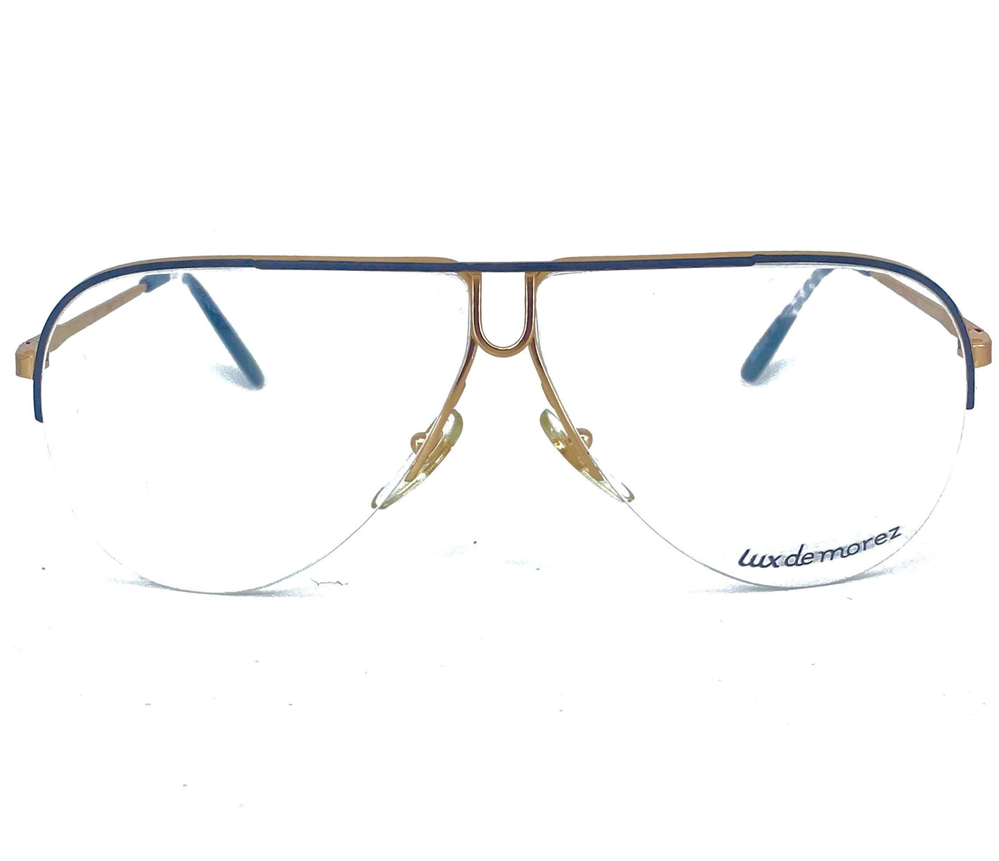 Lux De Morez avant-garde golden metal aviator frames made in France, NOS 80s 2 variants