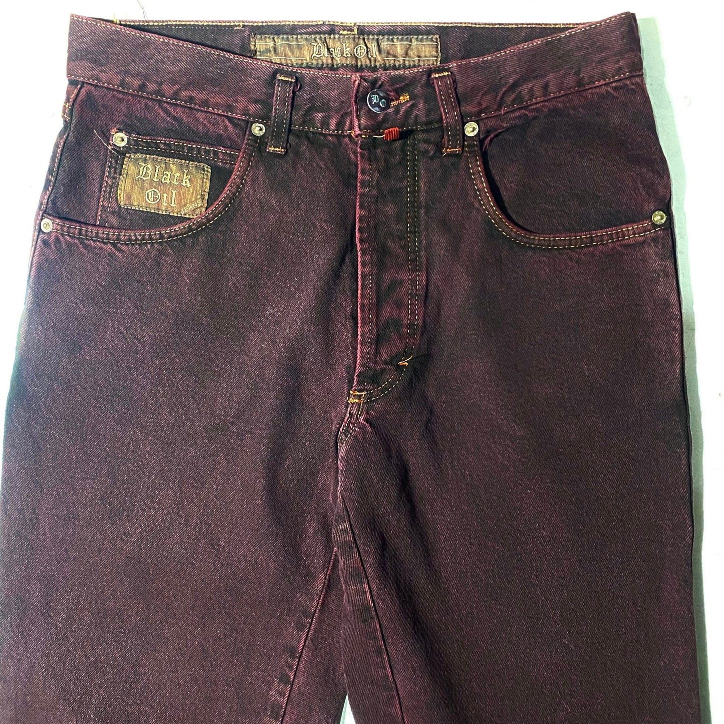 Durango Burgundy straight leg jeans with a beautiful wash sz 33