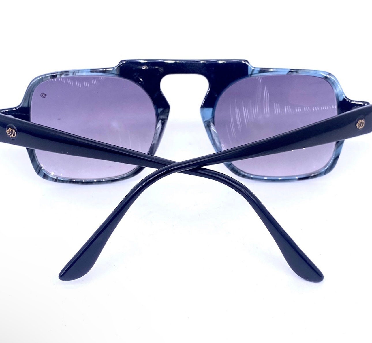 Ch. Dunhill 2527 square avant-garde sunglasses hand made in Italy 80s NOS, rare