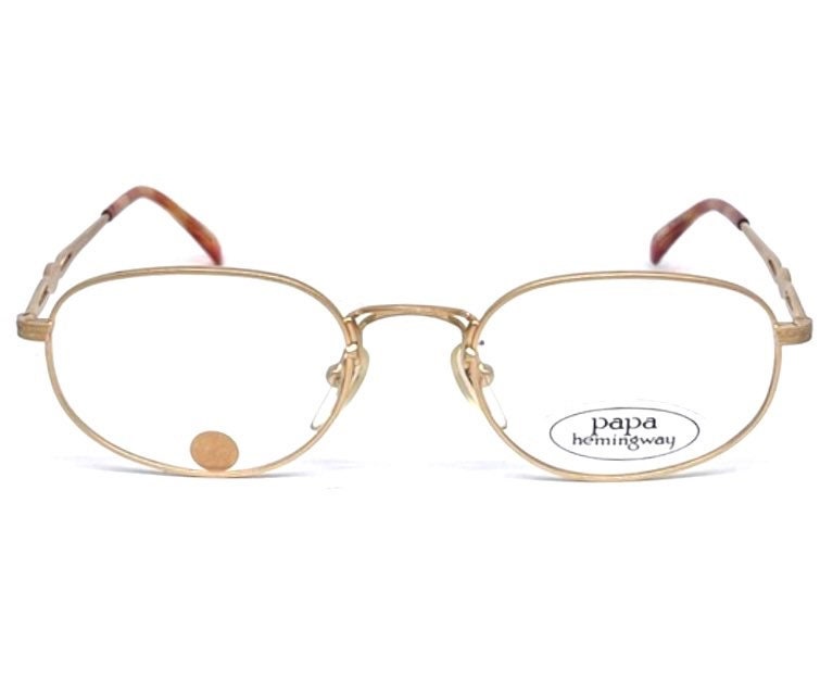 Papa Hemingway glasses Classic size golden oval brillant metal frames
