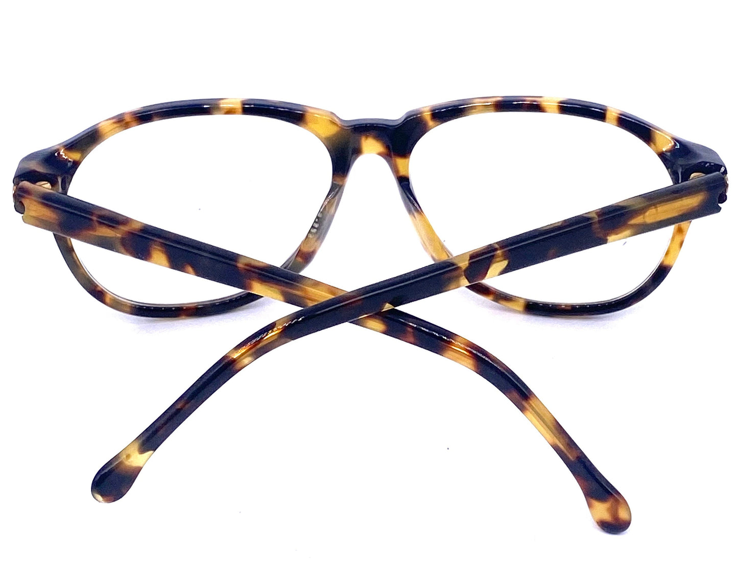 Jil Sander 252 tortoise cello eyeglasses frames, aviator drop shaped glasses hand made in Italy, NOS 90s