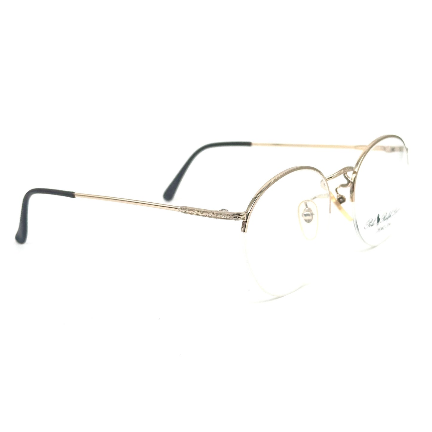 Ralph Lauren Polo Classic XX old school pantos eyeglasses frames w half rimmed mount, NOS 80s Italy